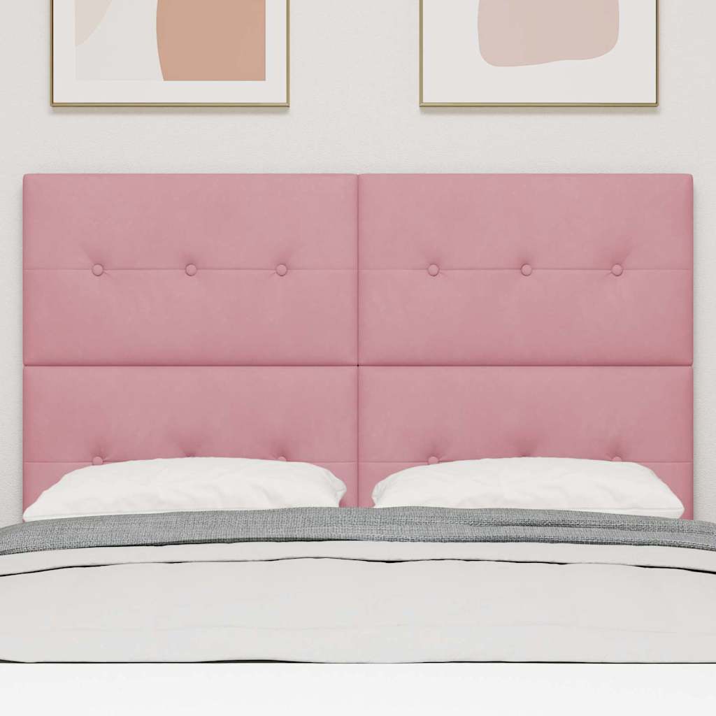 LED Kopfteil mit LED-Lichtleisten Rosa 144 cm Samt