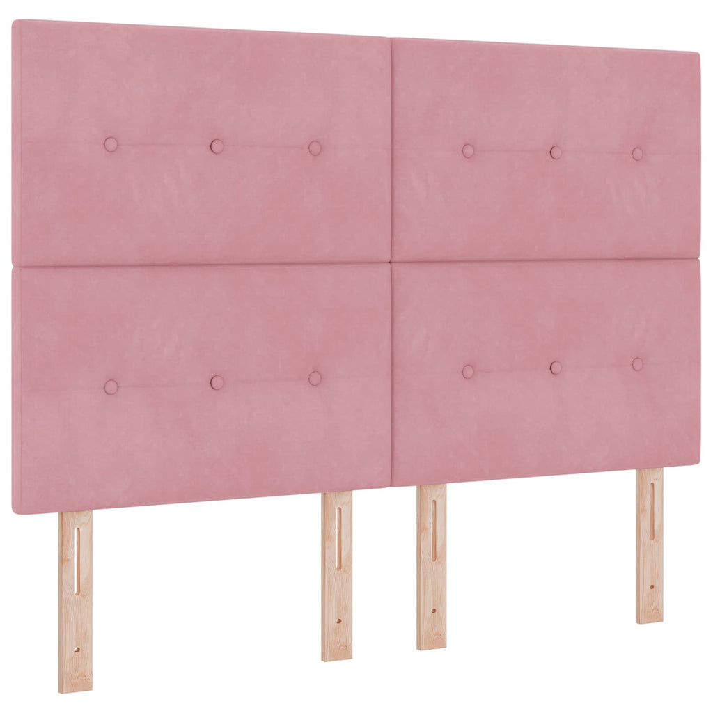 LED Kopfteil mit LED-Lichtleisten Rosa 144 cm Samt
