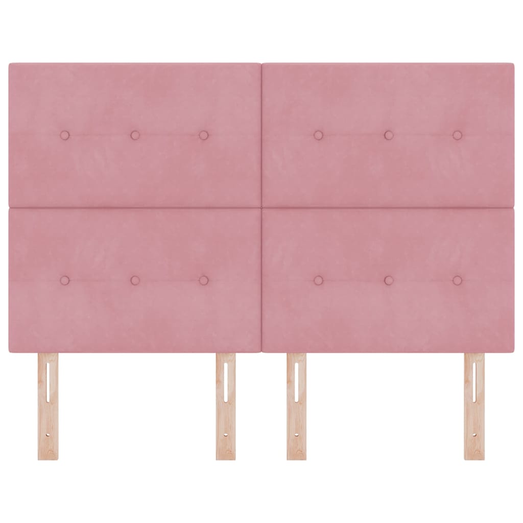 LED Kopfteil mit LED-Lichtleisten Rosa 144 cm Samt