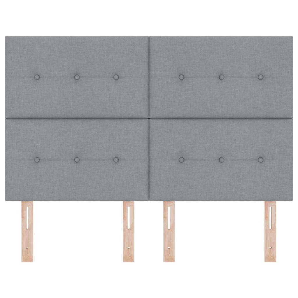 LED Kopfteil mit LED-Lichtleisten Hellgrau 160 cm Stoff