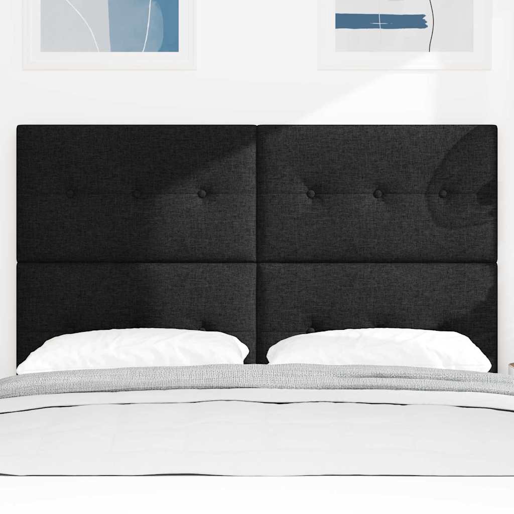 LED Kopfteil mit LED-Lichtleisten Schwarz 160 cm Stoff