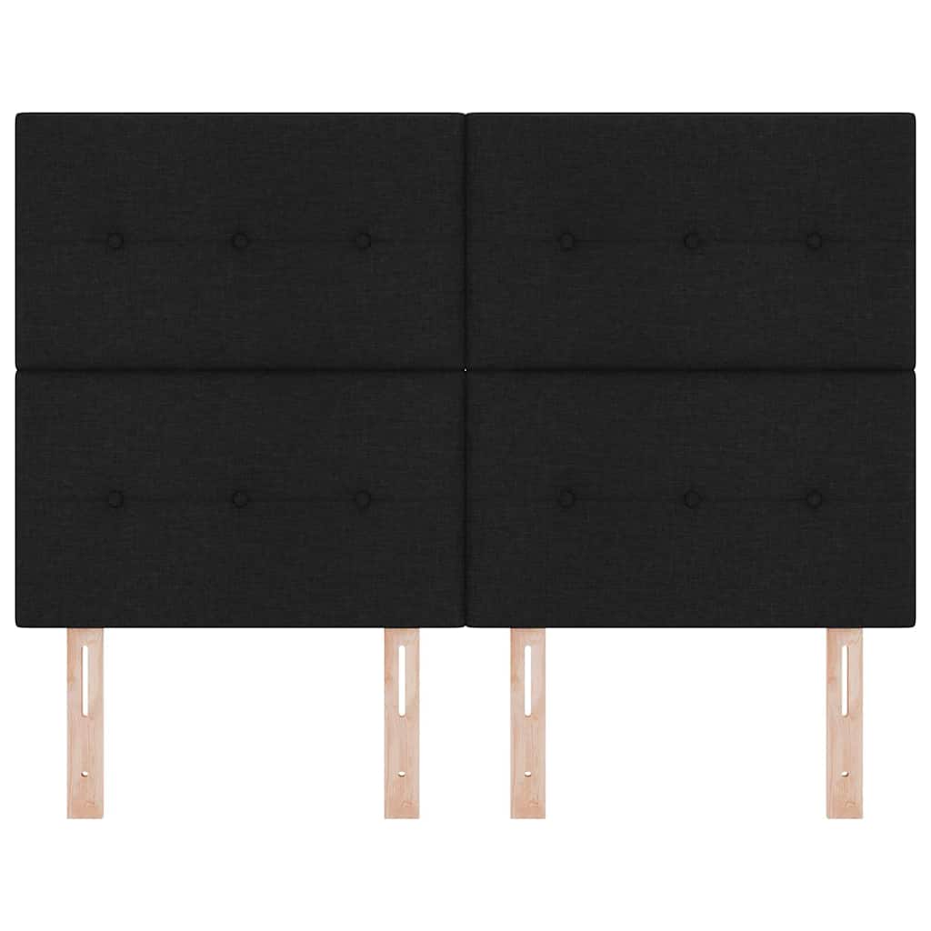 LED Kopfteil mit LED-Lichtleisten Schwarz 160 cm Stoff