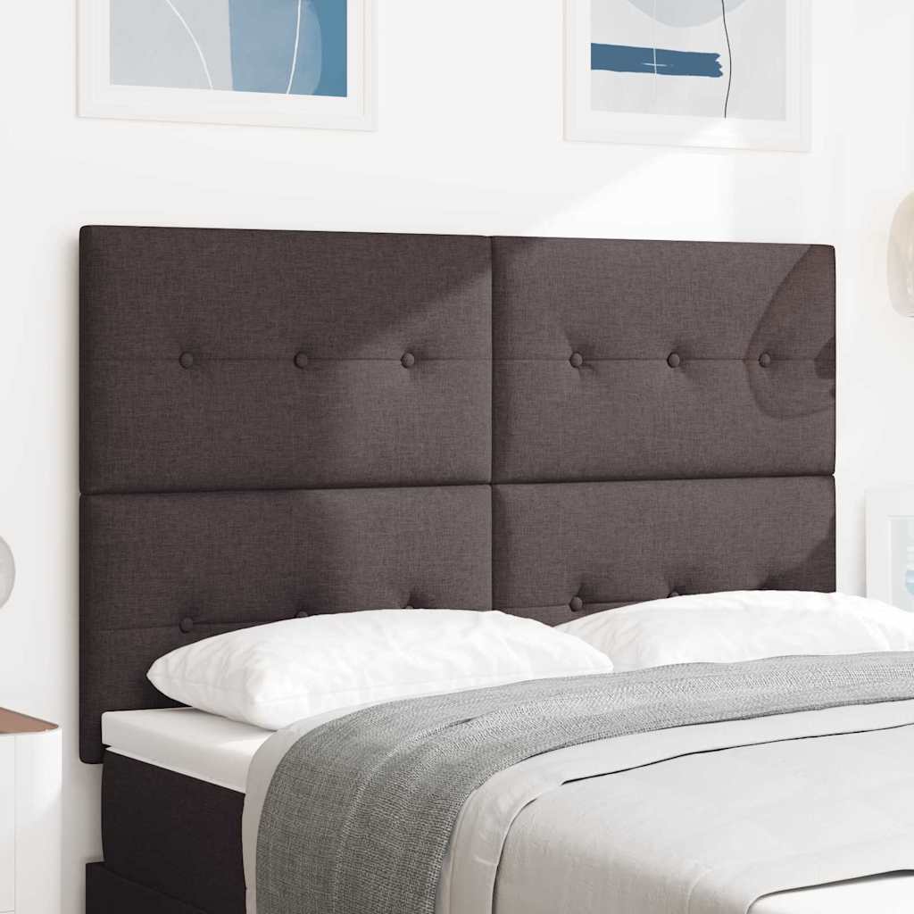 LED Kopfteil mit LED-Lichtleisten Dunkelbraun 160 cm Stoff