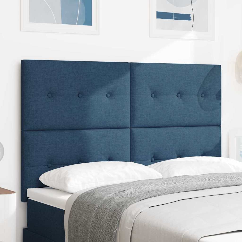 LED Kopfteil mit LED-Lichtleisten Blau 160 cm Stoff