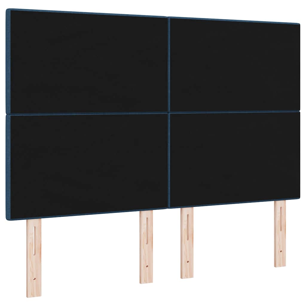 LED Kopfteil mit LED-Lichtleisten Blau 160 cm Stoff