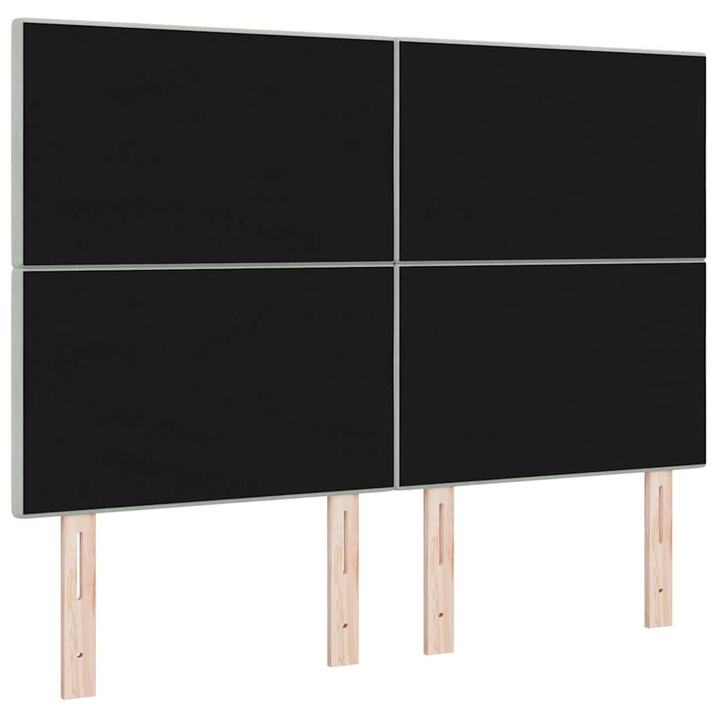 LED Kopfteil mit LED-Lichtleisten Hellgrau 160 cm Samt