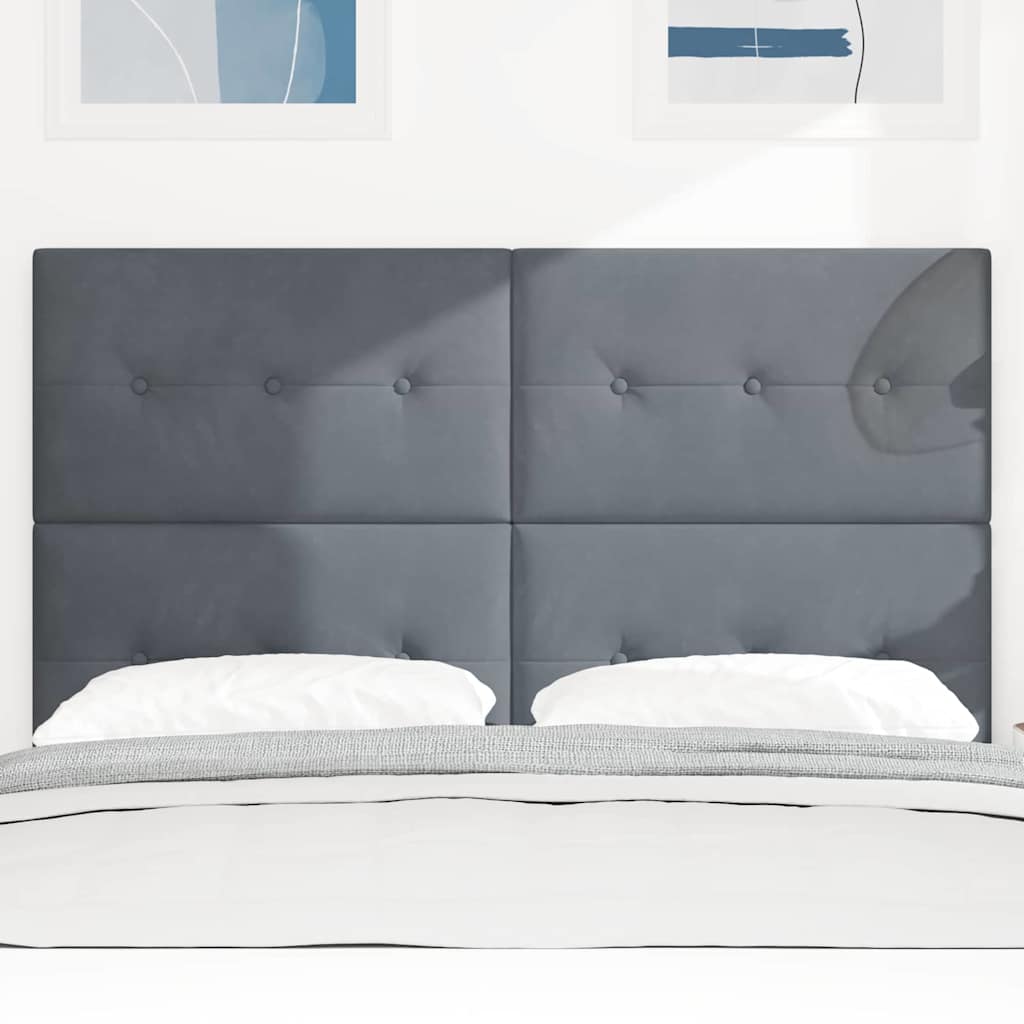 LED Kopfteil mit LED-Lichtleisten Grau 160 cm Samt