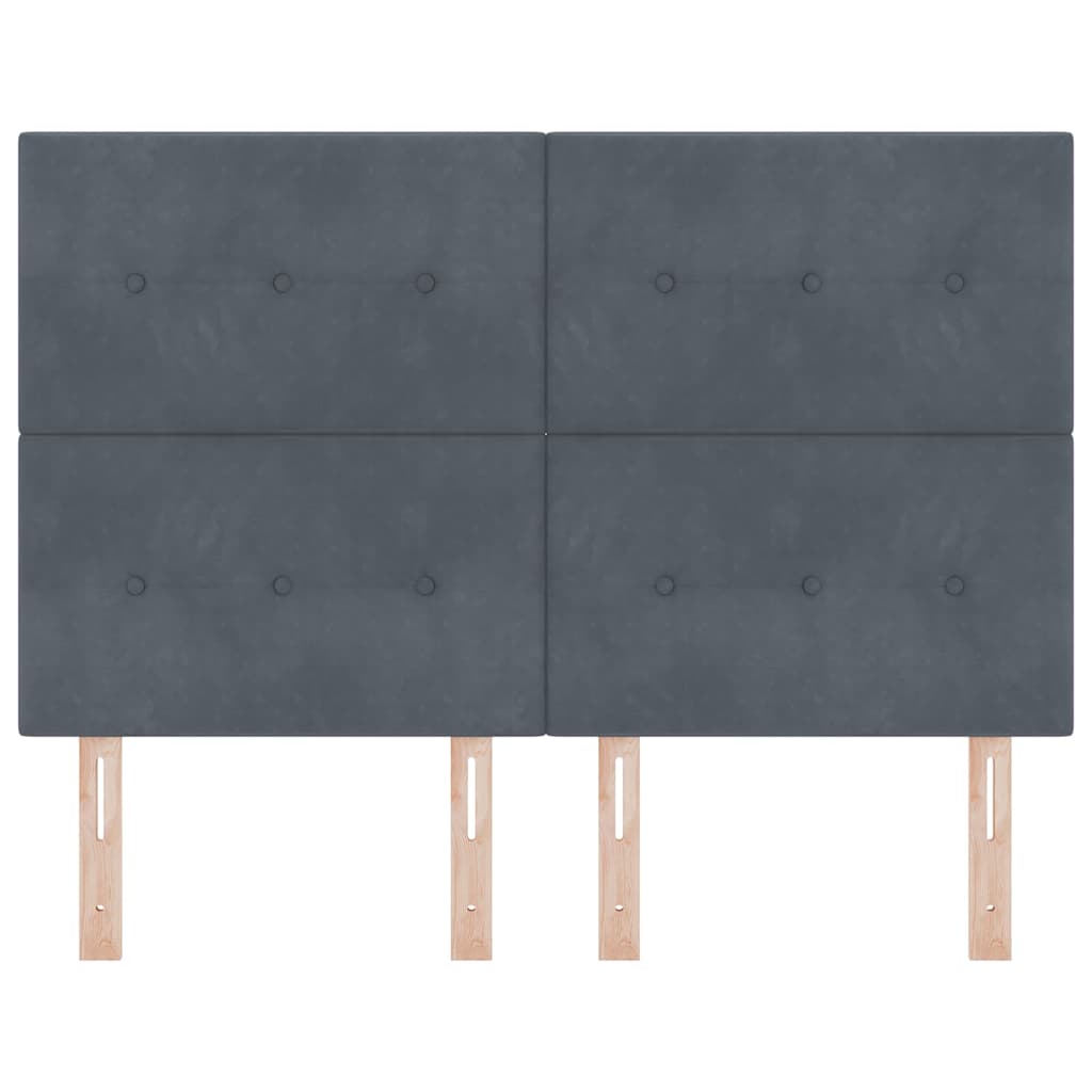 LED Kopfteil mit LED-Lichtleisten Grau 160 cm Samt