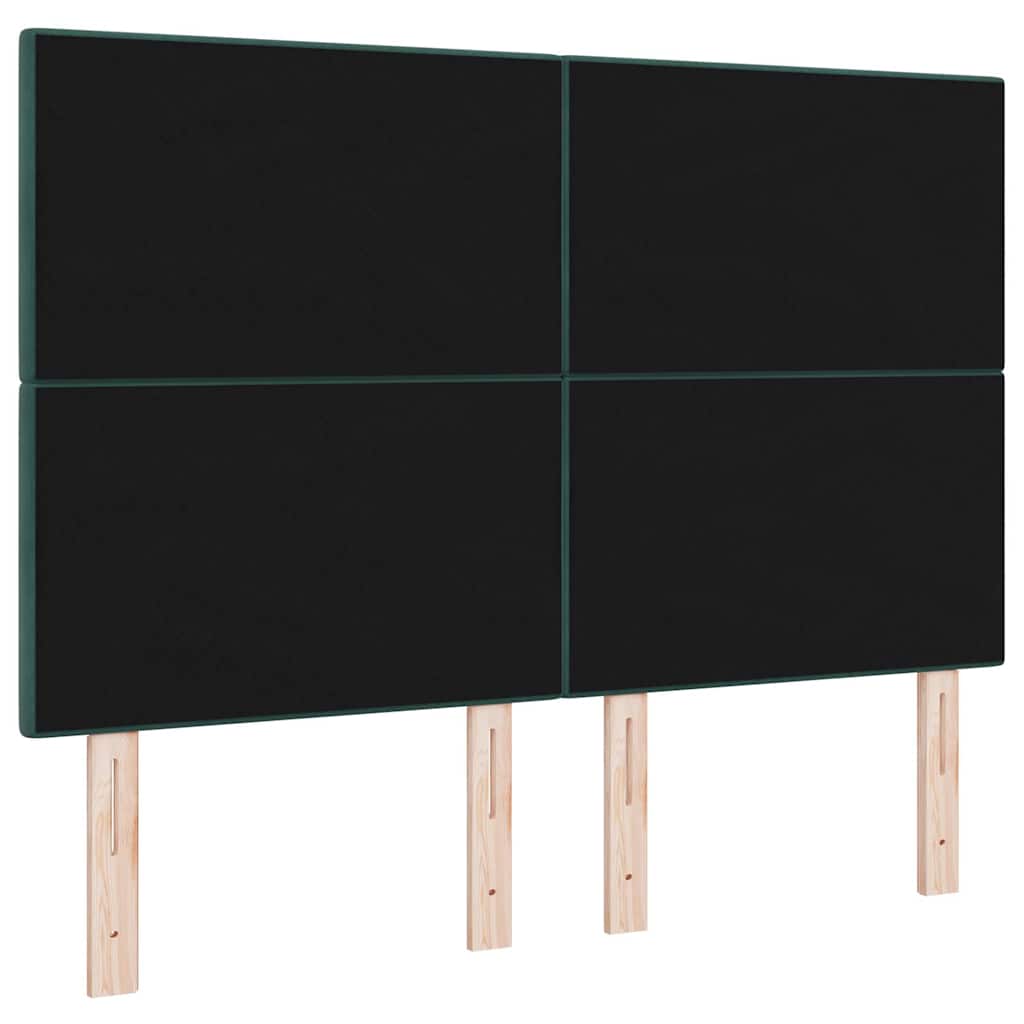 LED Kopfteil mit LED-Lichtleisten Grün 160 cm Samt