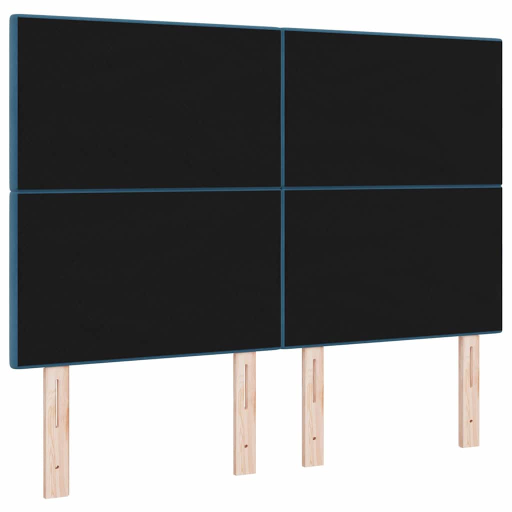 LED Kopfteil mit LED-Lichtleisten Blau 160 cm Samt