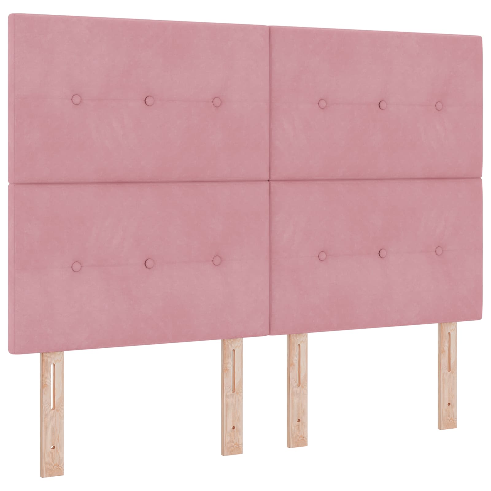 LED Kopfteil mit LED-Lichtleisten Rosa 160 cm Samt