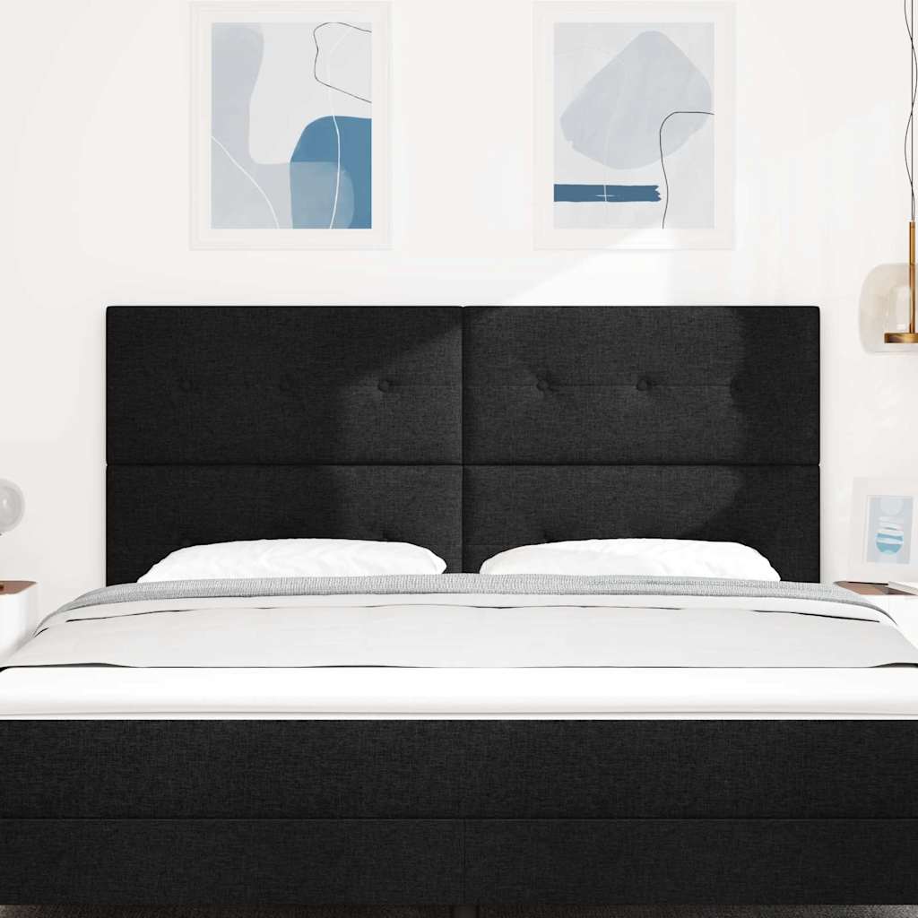 LED Kopfteil mit LED-Lichtleisten Schwarz 180 cm Stoff