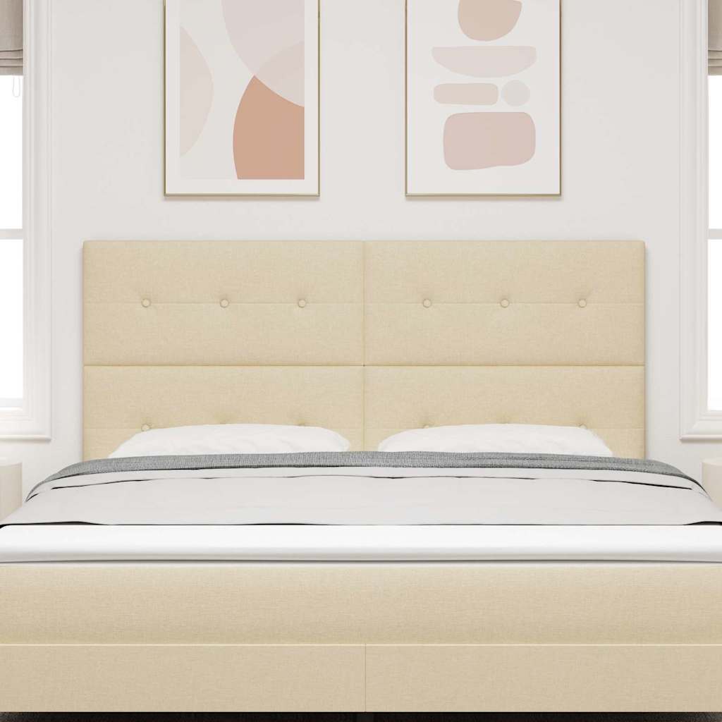 LED Kopfteil mit LED-Lichtleisten Creme 180 cm Stoff