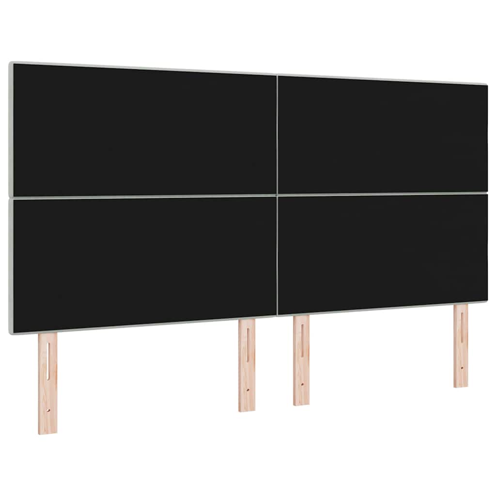 LED Kopfteil mit LED-Lichtleisten Hellgrau 180 cm Samt
