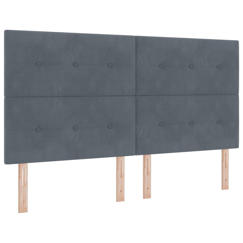 LED Kopfteil mit LED-Lichtleisten Grau 180 cm Samt