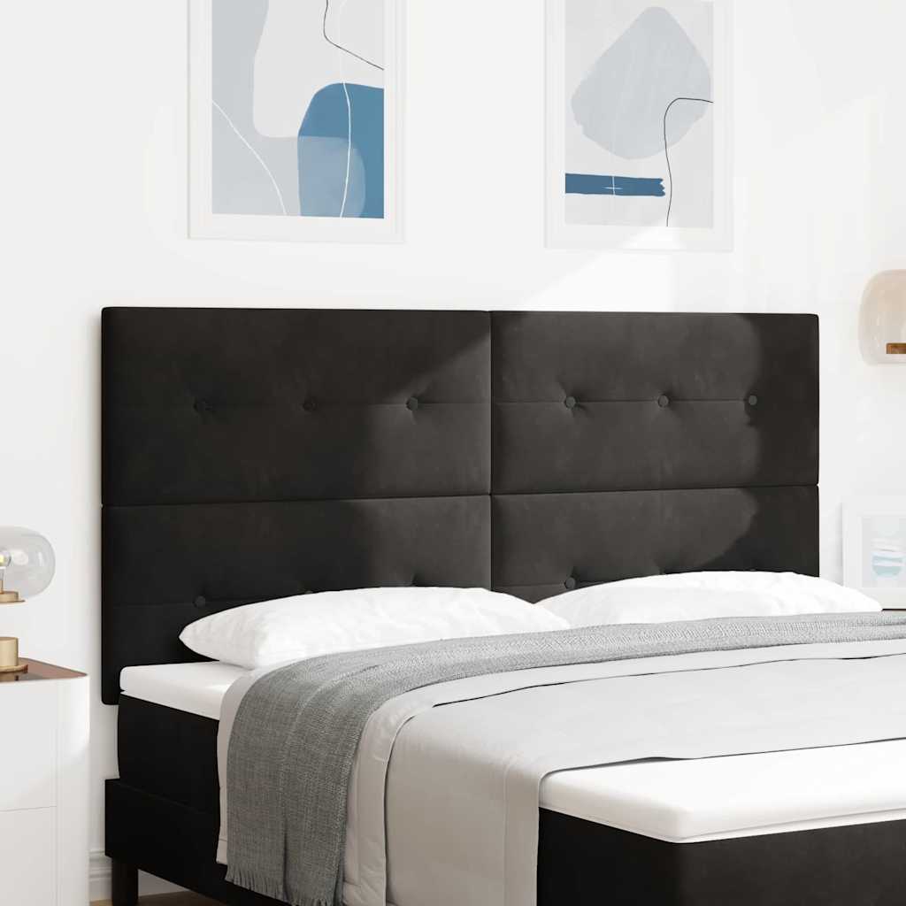LED Kopfteil mit LED-Lichtleisten Schwarz 180 cm Samt