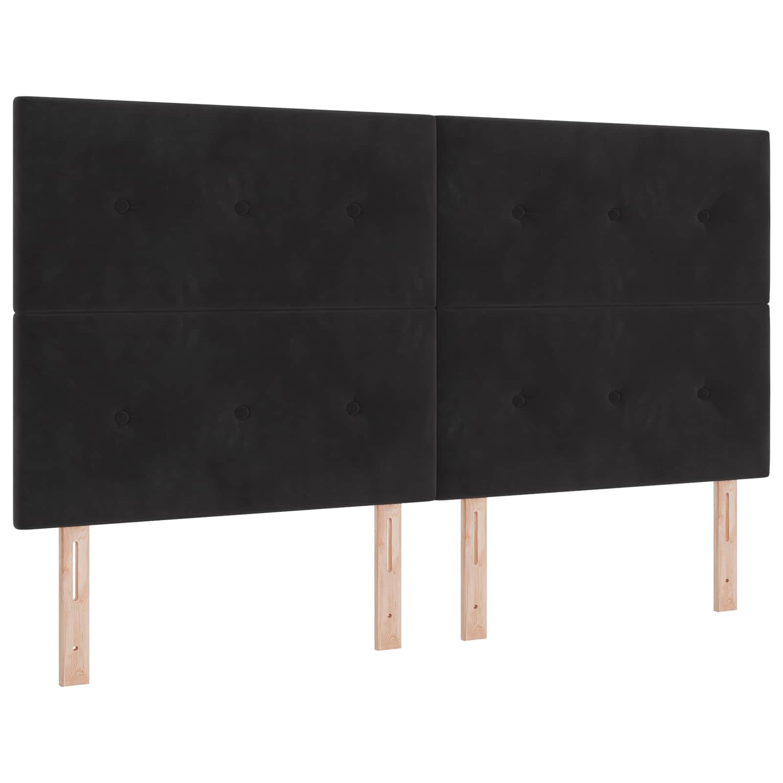 LED Kopfteil mit LED-Lichtleisten Schwarz 180 cm Samt