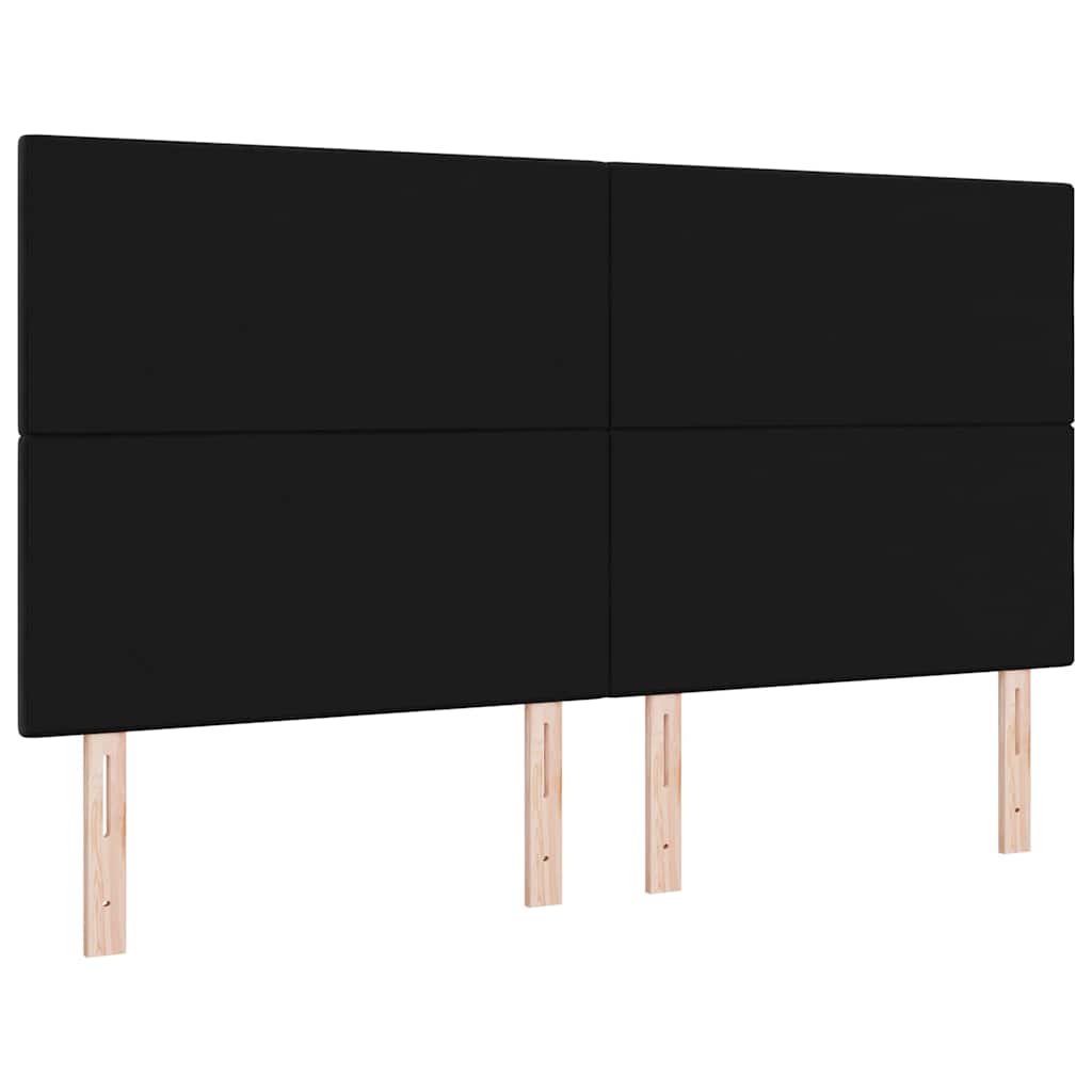 LED Kopfteil mit LED-Lichtleisten Schwarz 180 cm Samt