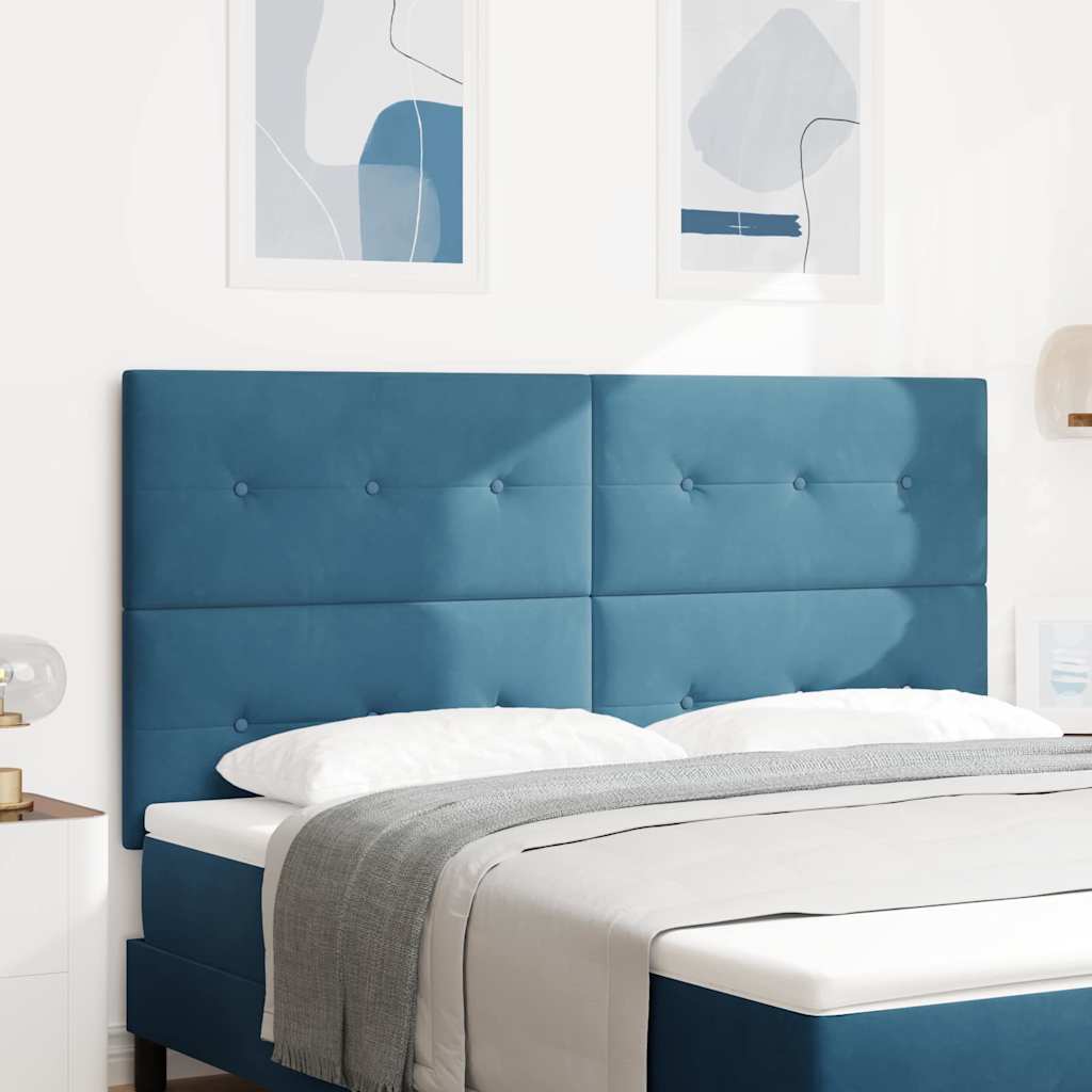LED Kopfteil mit LED-Lichtleisten Blau 180 cm Samt