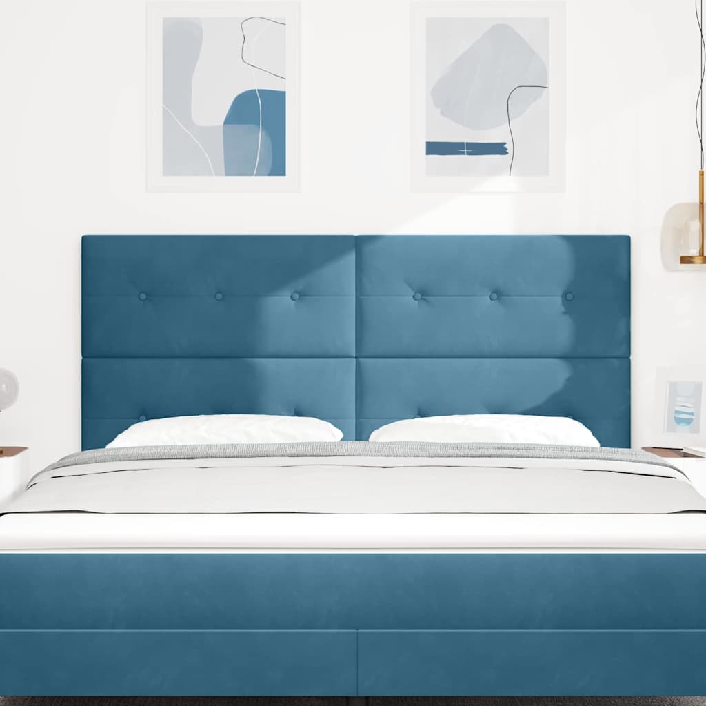 LED Kopfteil mit LED-Lichtleisten Blau 180 cm Samt