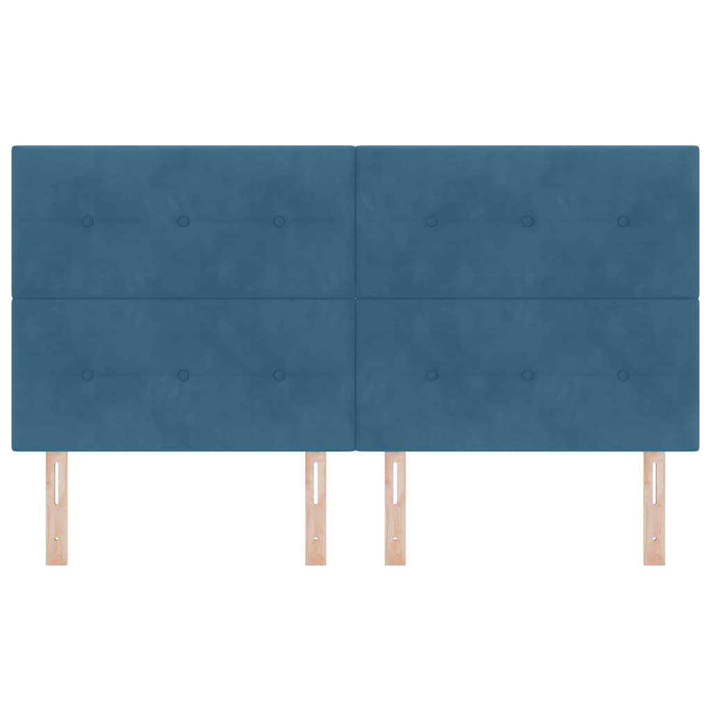LED Kopfteil mit LED-Lichtleisten Blau 180 cm Samt