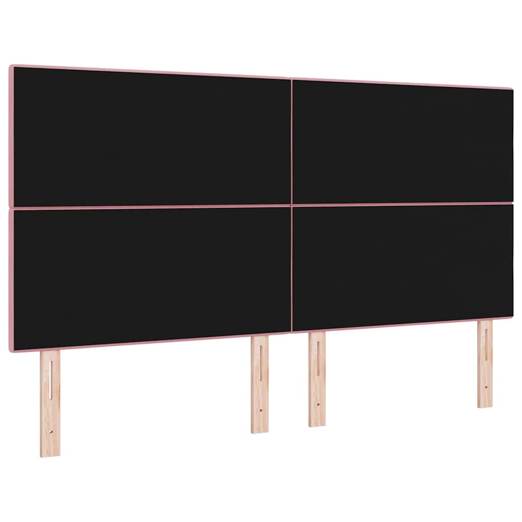 LED Kopfteil mit LED-Lichtleisten Rosa 180 cm Samt