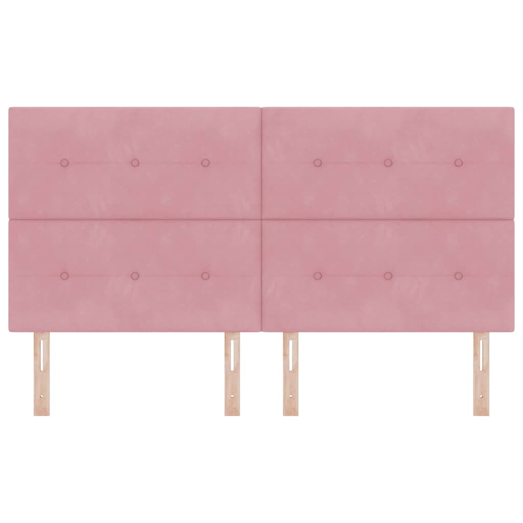 LED Kopfteil mit LED-Lichtleisten Rosa 180 cm Samt