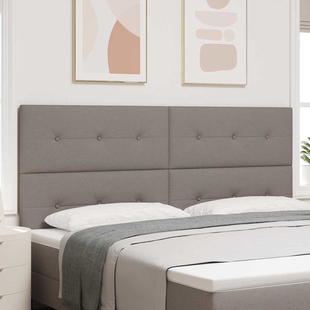 LED Kopfteil mit LED-Lichtleisten Taupe 200 cm Stoff