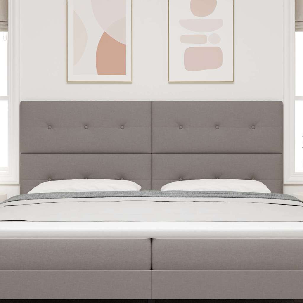 LED Kopfteil mit LED-Lichtleisten Taupe 200 cm Stoff