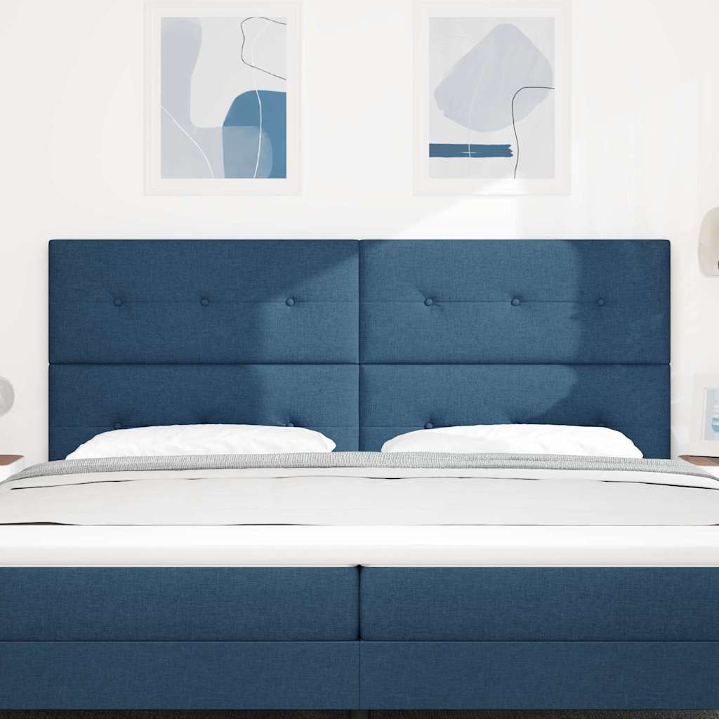 LED Kopfteil mit LED-Lichtleisten Blau 200 cm Stoff