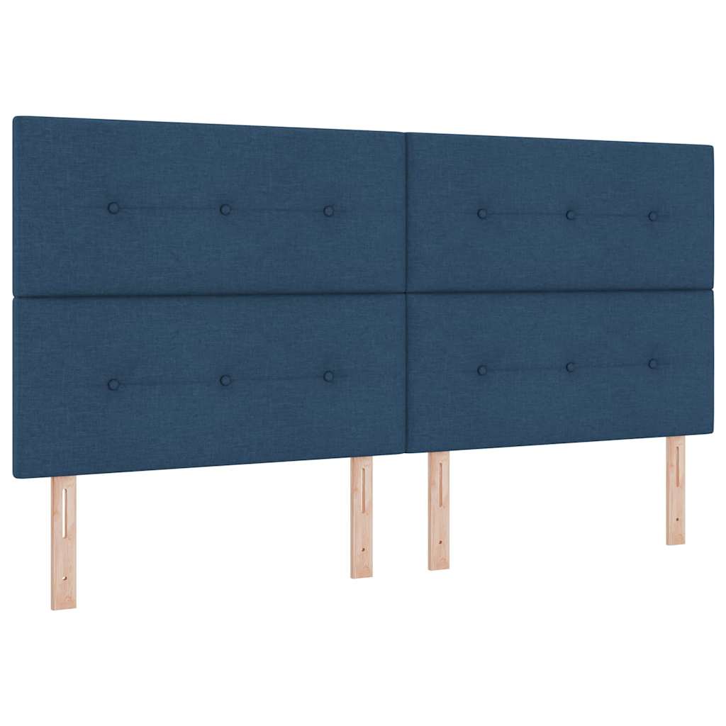 LED Kopfteil mit LED-Lichtleisten Blau 200 cm Stoff