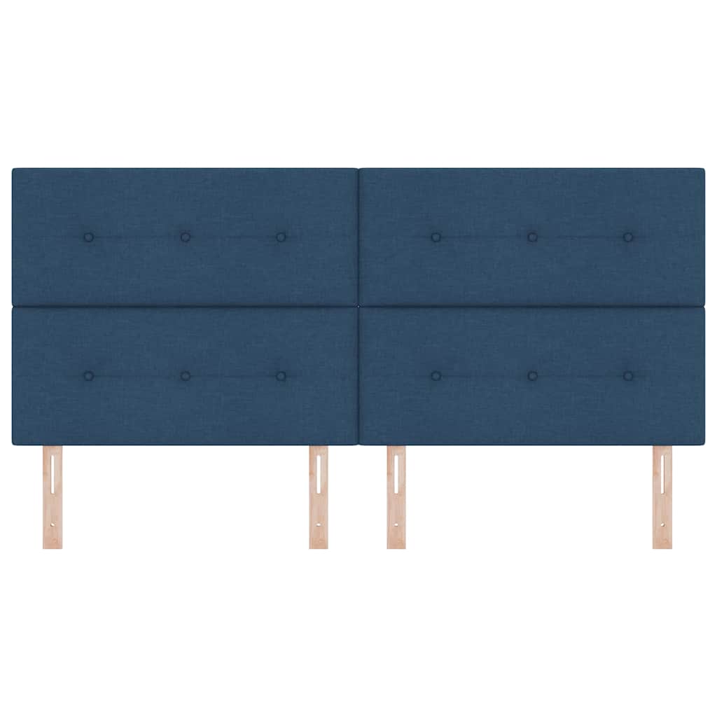 LED Kopfteil mit LED-Lichtleisten Blau 200 cm Stoff