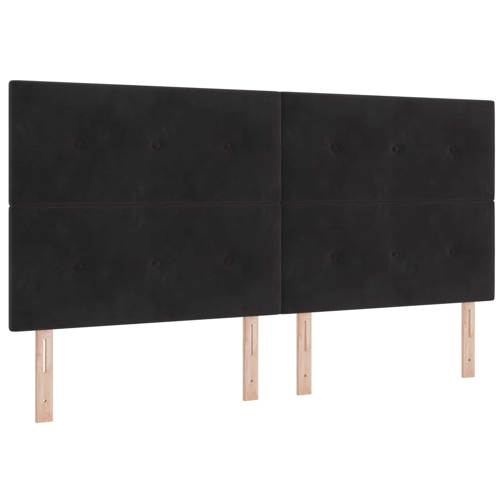 LED Kopfteil mit LED-Lichtleisten Schwarz 200 cm Samt