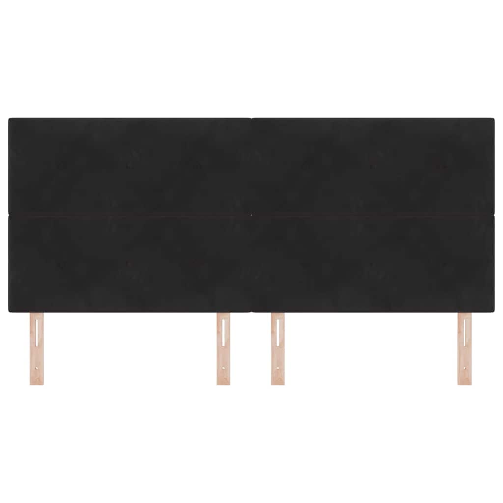 LED Kopfteil mit LED-Lichtleisten Schwarz 200 cm Samt