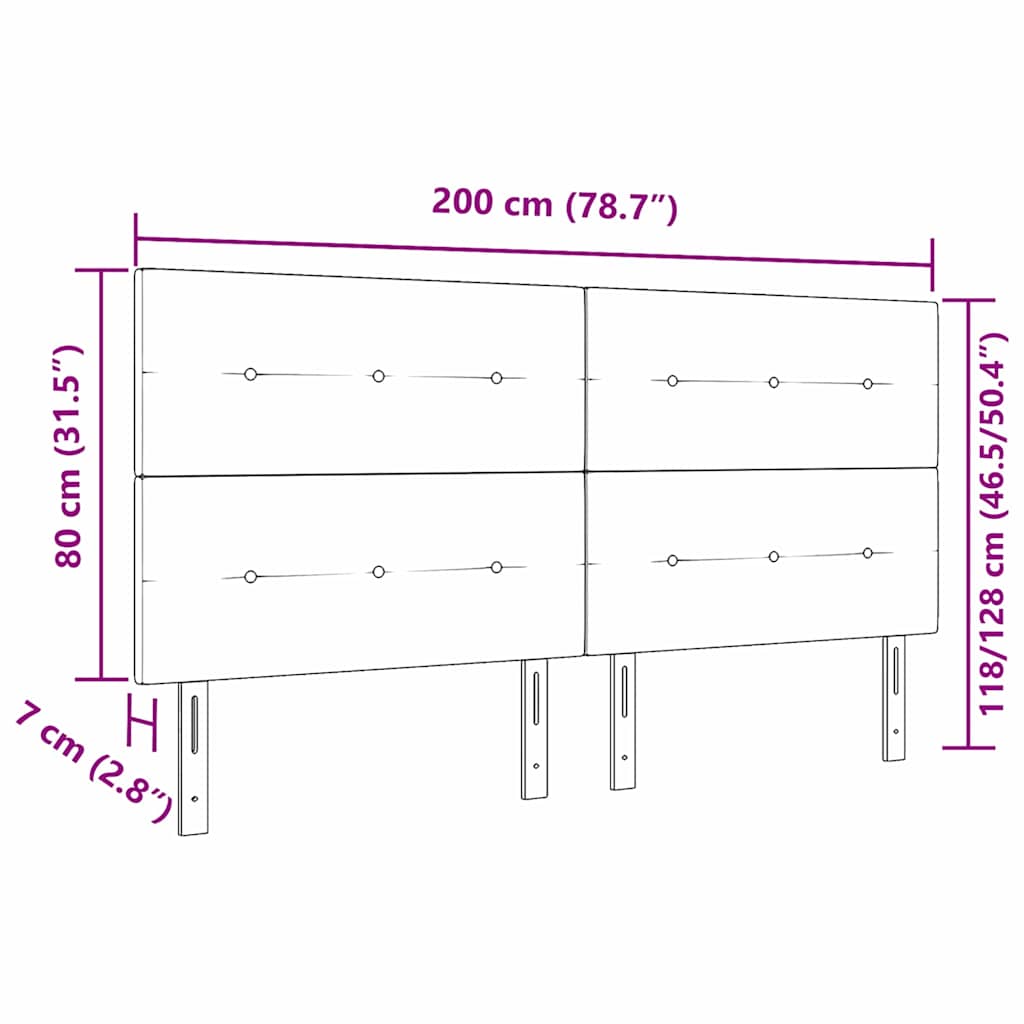 LED Kopfteil mit LED-Lichtleisten Grün 200 cm Samt