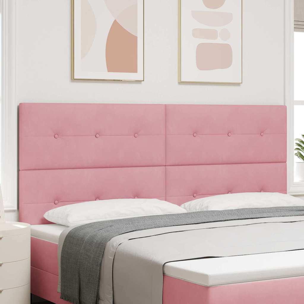 LED Kopfteil mit LED-Lichtleisten Rosa 200 cm Samt