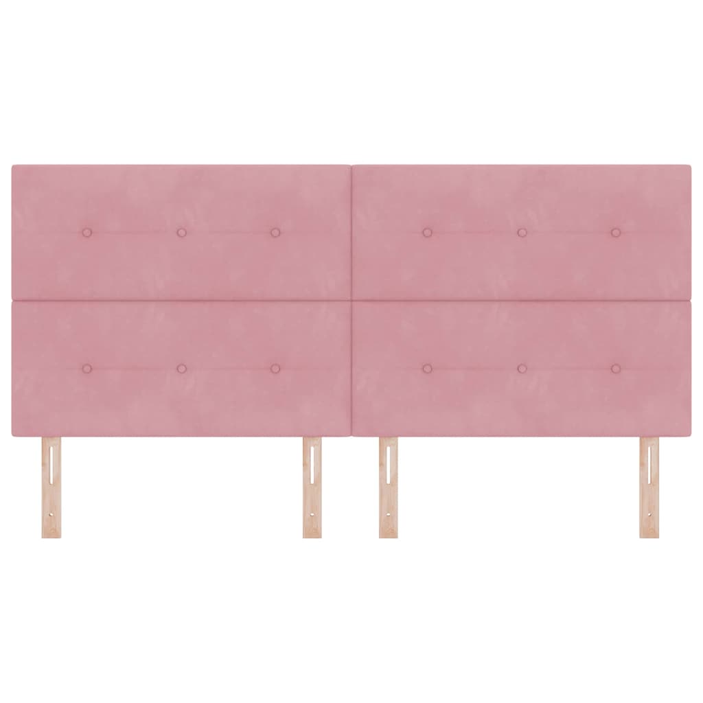 LED Kopfteil mit LED-Lichtleisten Rosa 200 cm Samt