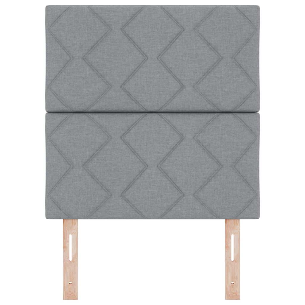 LED Kopfteil Hellgrau 80 cm Stoff