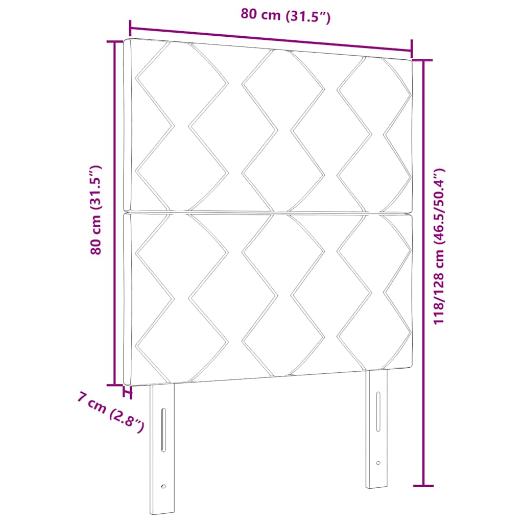 LED Kopfteil Rosa 80 cm Samt