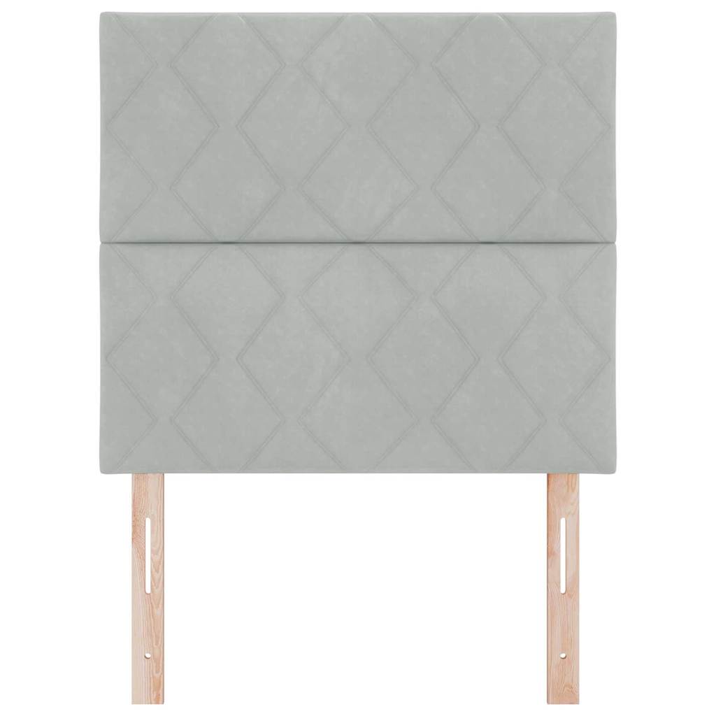 LED Kopfteil Hellgrau 90 cm Samt
