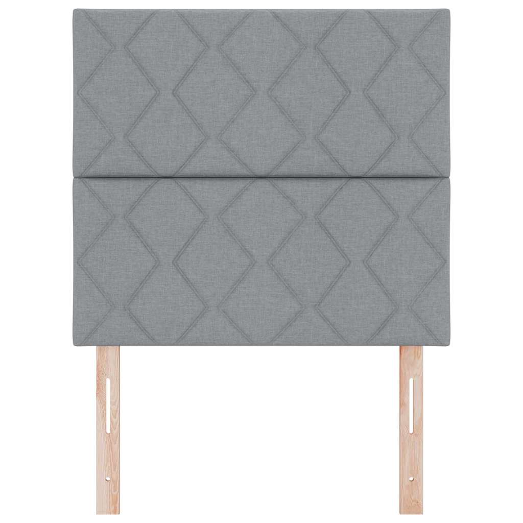 LED Kopfteil Hellgrau 100 cm Stoff
