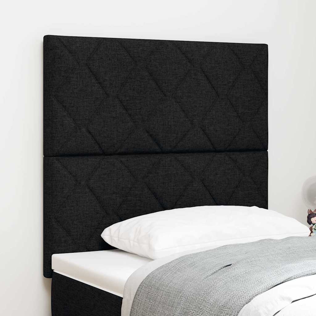 LED Kopfteil Schwarz 100 cm Stoff