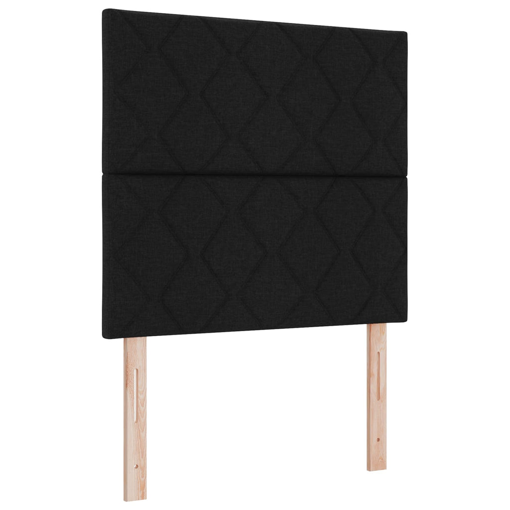 LED Kopfteil Schwarz 100 cm Stoff