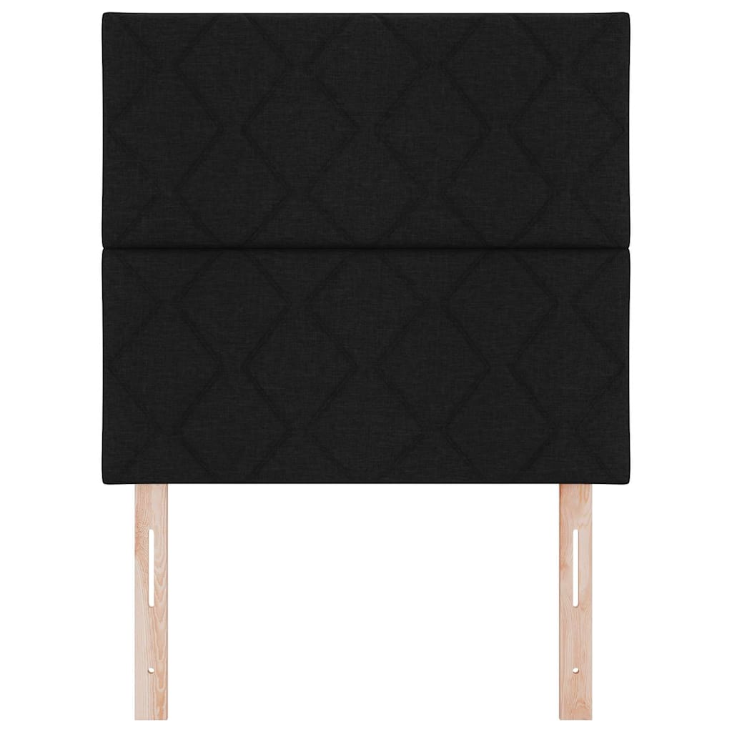LED Kopfteil Schwarz 100 cm Stoff
