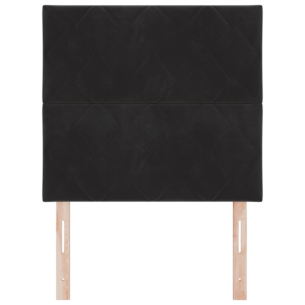 LED Kopfteil Schwarz 100 cm Samt
