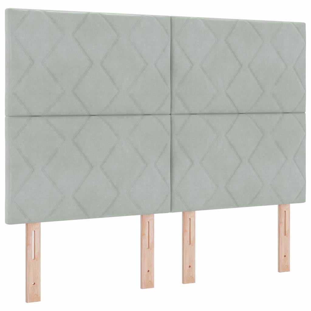 LED Kopfteil Hellgrau 144 cm Samt