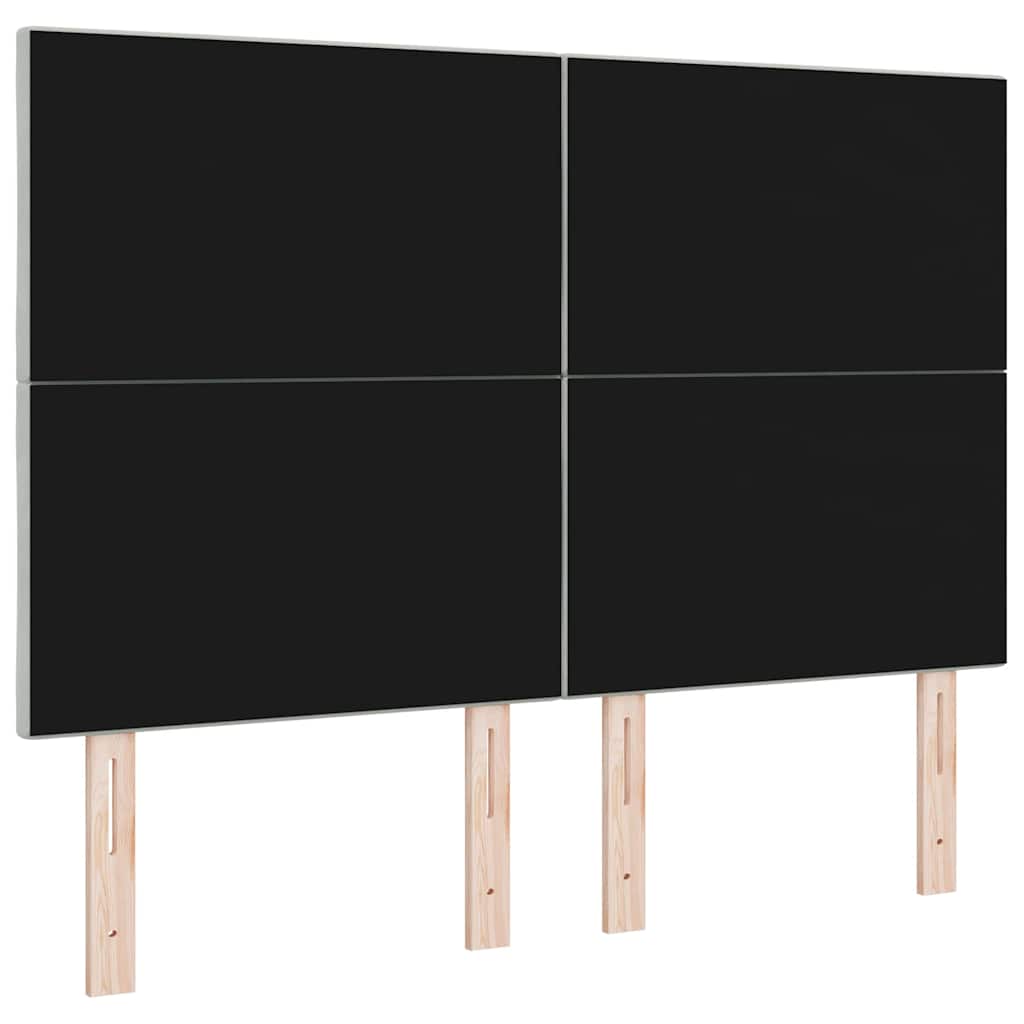 LED Kopfteil Hellgrau 144 cm Samt
