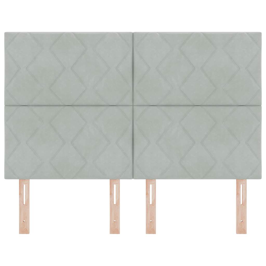 LED Kopfteil Hellgrau 144 cm Samt