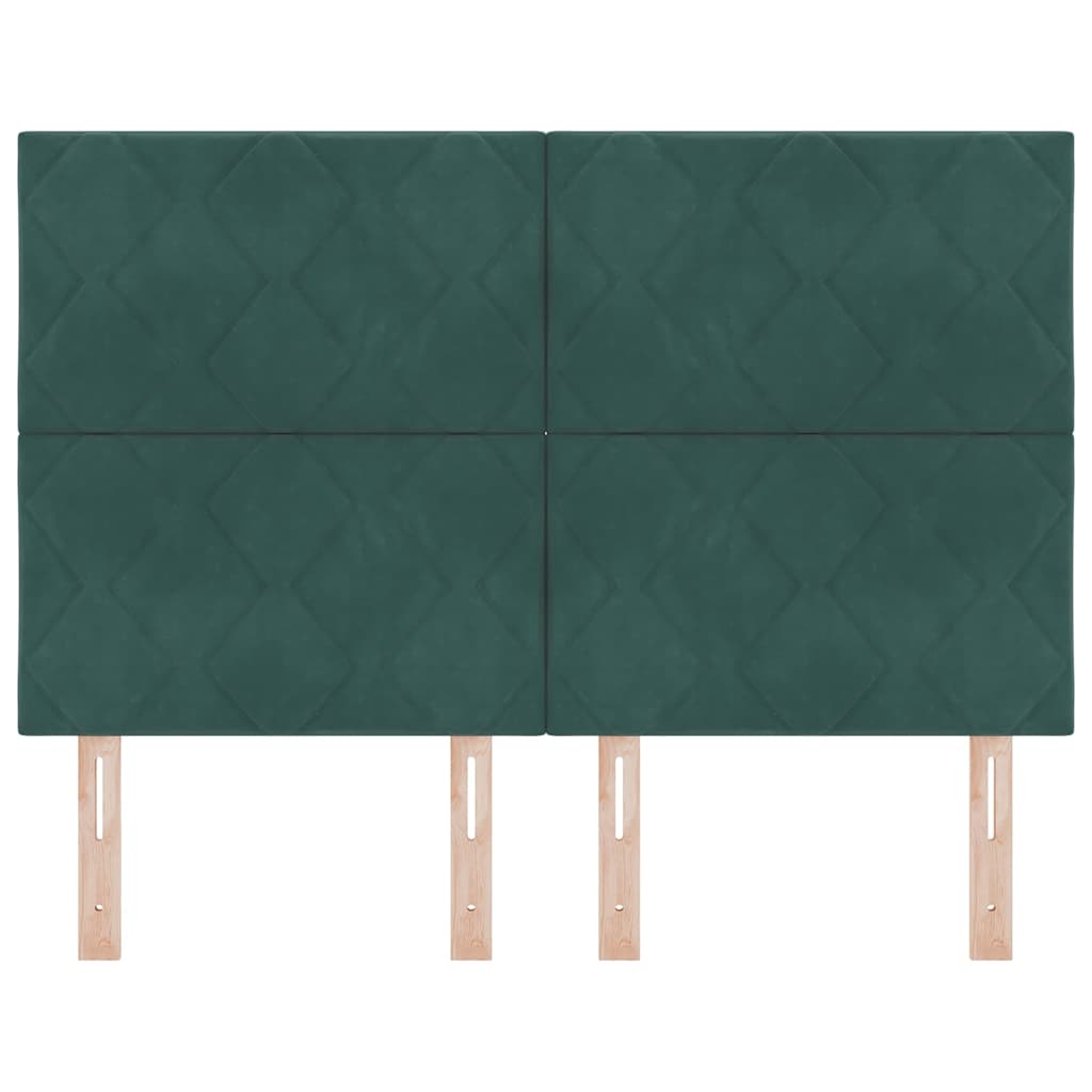 LED Kopfteil Dunkelgrün 144 cm Samt