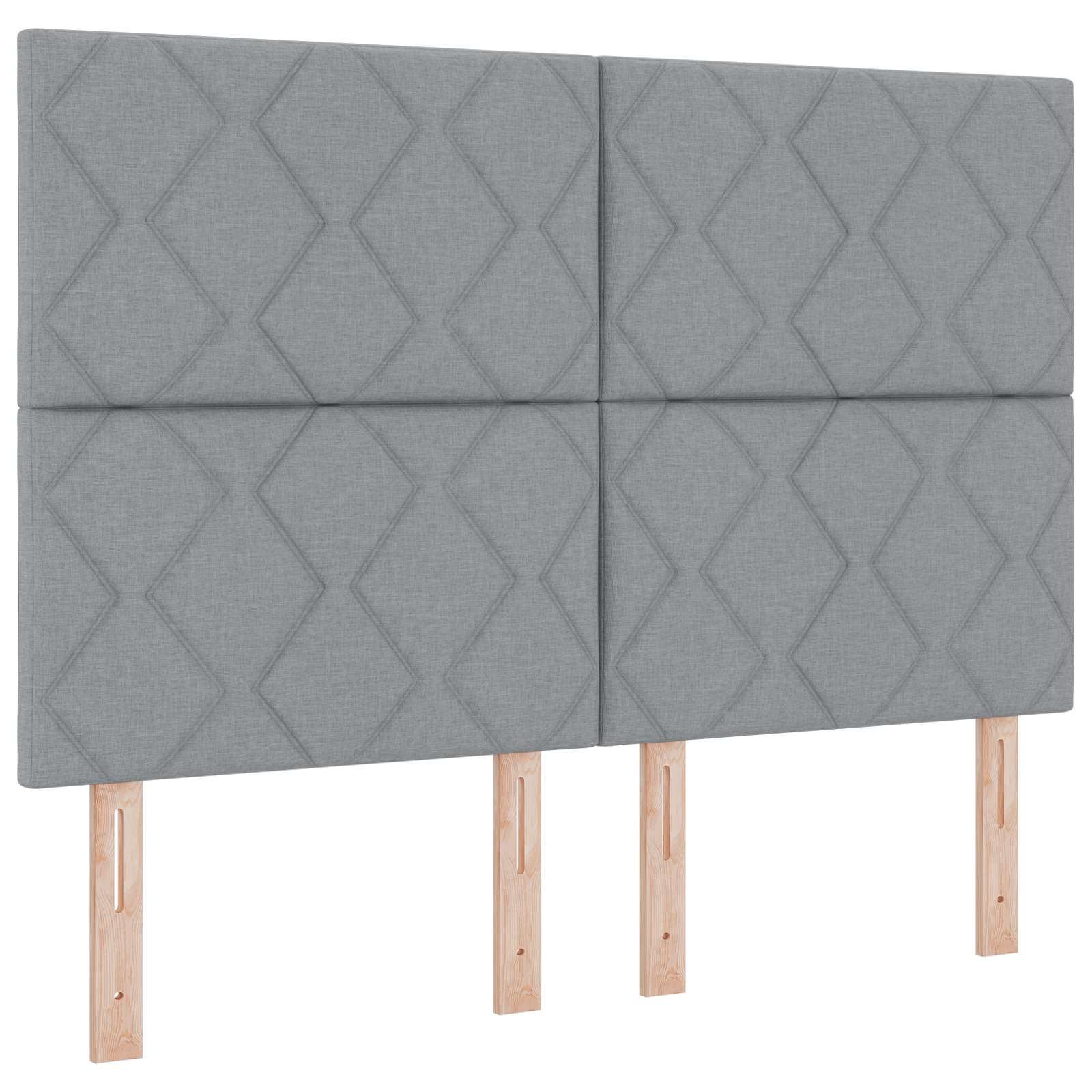 LED Kopfteil Hellgrau 160 cm Stoff